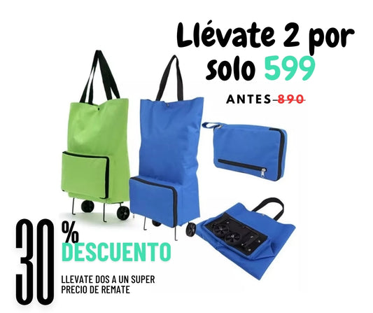 🔥OFERTÓN 🔥 Llevate 2 bolsas carrito desplegable por solo $599